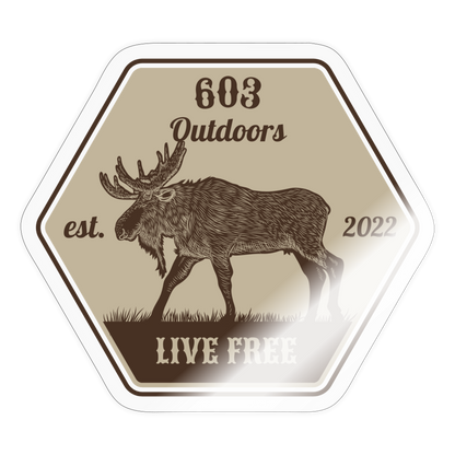 Moose Live Free Sticker - transparent glossy