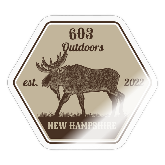 New Hampshire Moose Sticker - transparent glossy