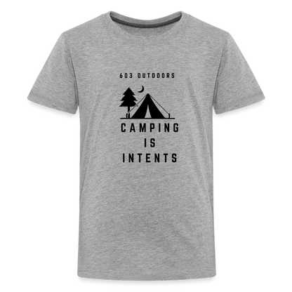 Kids' Camping is Intents T-Shirt - heather gray