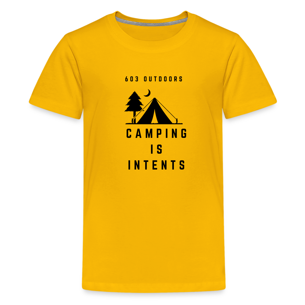 Kids' Camping is Intents T-Shirt - sun yellow