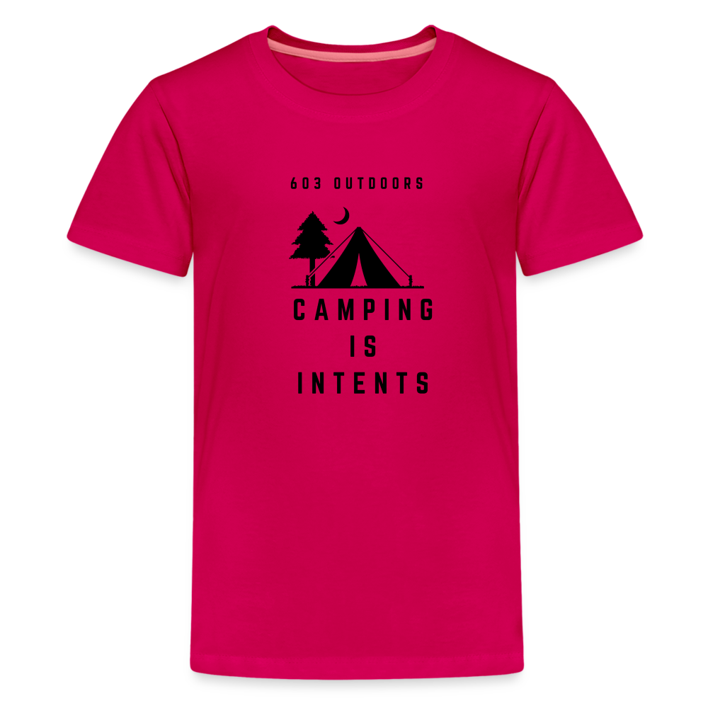 Kids' Camping is Intents T-Shirt - dark pink