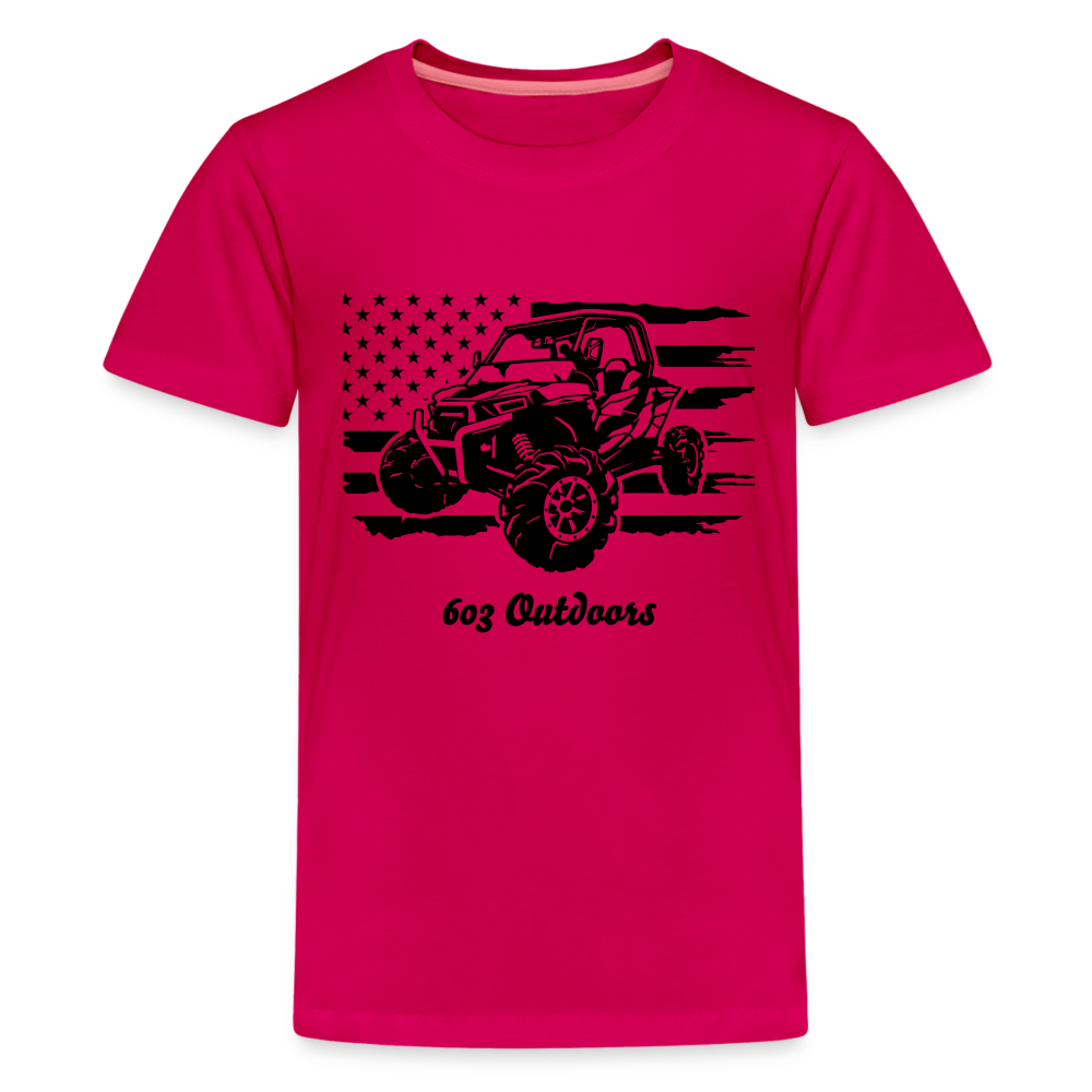 Kids' Side By Side Premium T-Shirt - dark pink