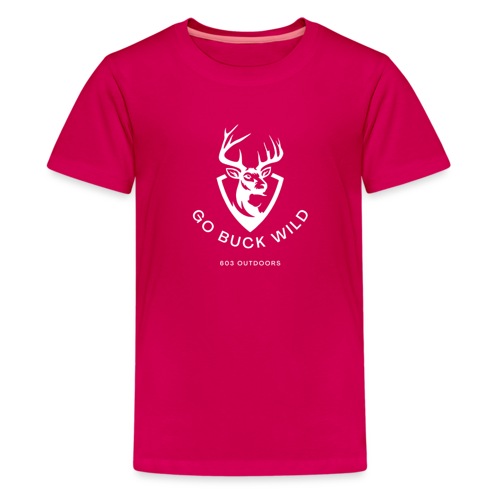 Kids' Premium Buck Wild T-Shirt - dark pink