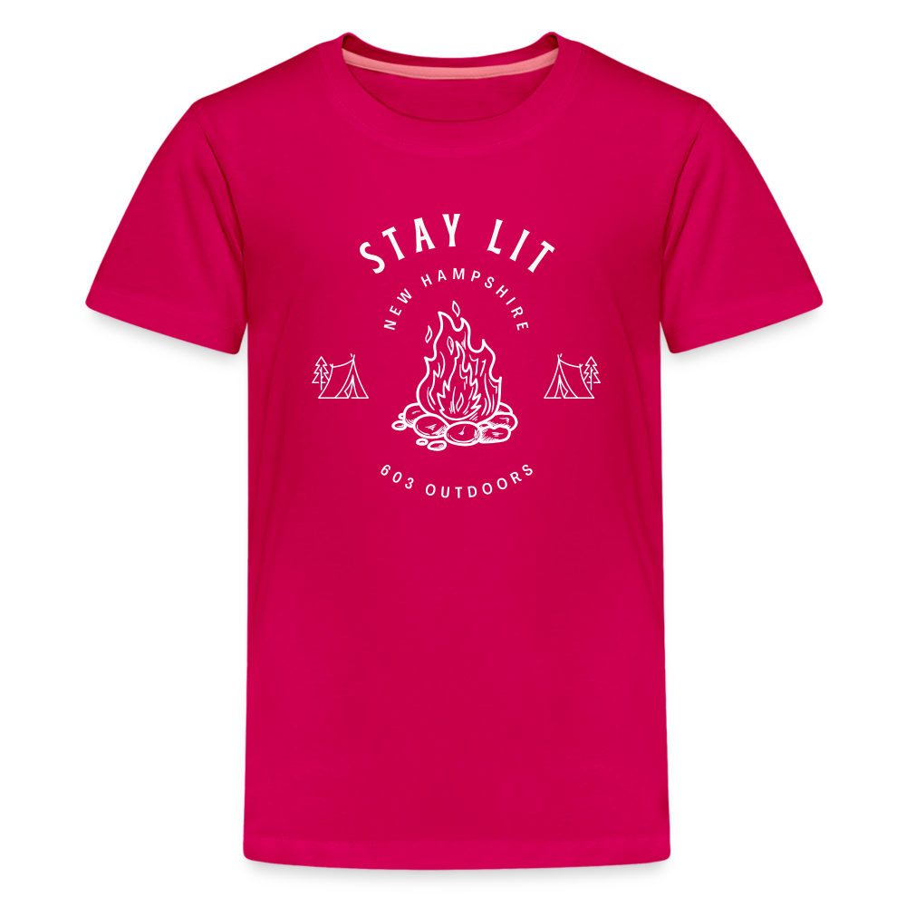 Kids' Premium Campfire T-Shirt - dark pink