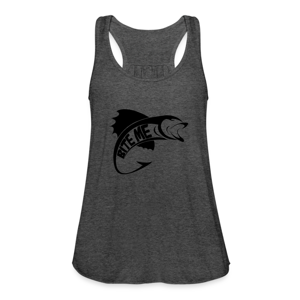 Bite Me Flowy Tank Top - deep heather