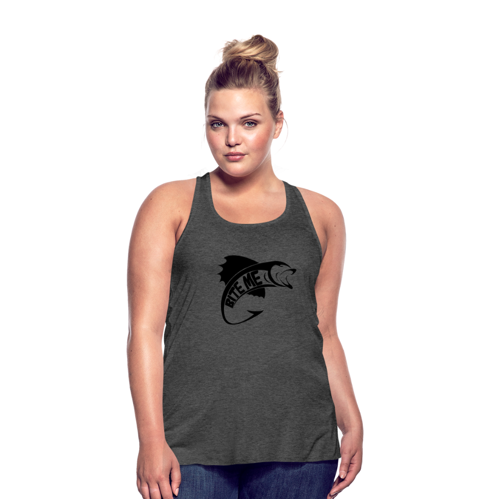 Bite Me Flowy Tank Top - deep heather