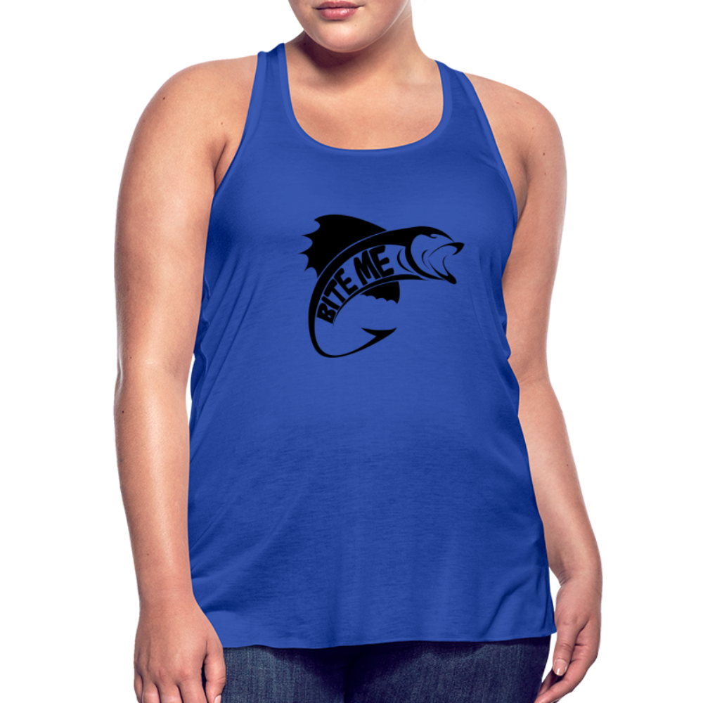 Bite Me Flowy Tank Top - royal blue