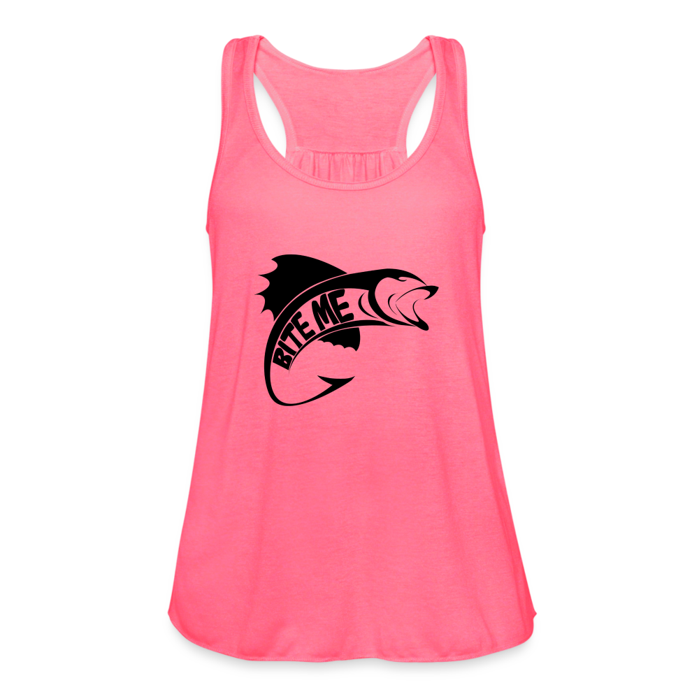 Bite Me Flowy Tank Top - neon pink