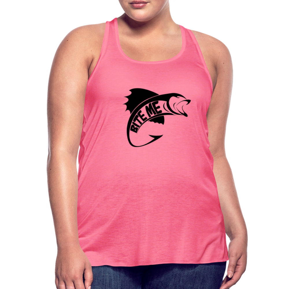 Bite Me Flowy Tank Top - neon pink