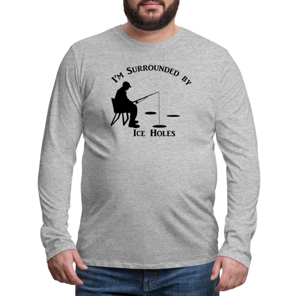 Ice Hole Premium Long Sleeve T-Shirt - heather gray