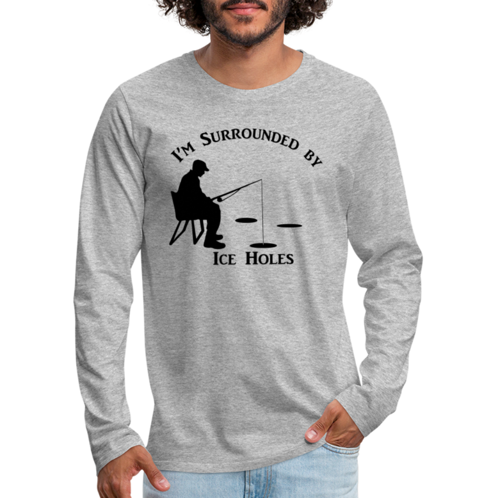 Ice Hole Premium Long Sleeve T-Shirt - heather gray