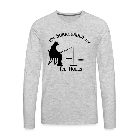 Ice Hole Premium Long Sleeve T-Shirt - heather gray