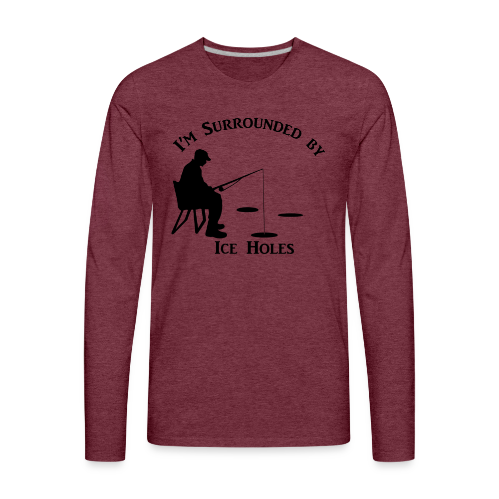 Ice Hole Premium Long Sleeve T-Shirt - heather burgundy