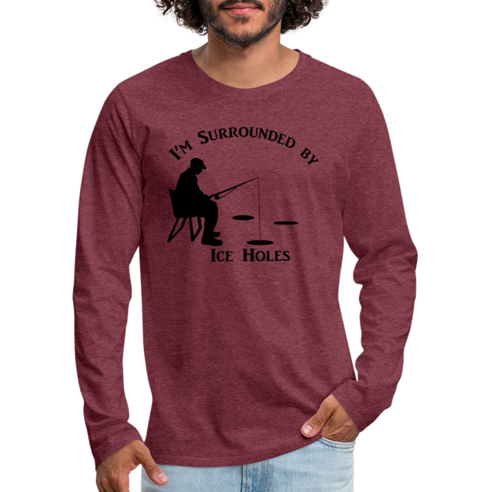 Ice Hole Premium Long Sleeve T-Shirt - heather burgundy