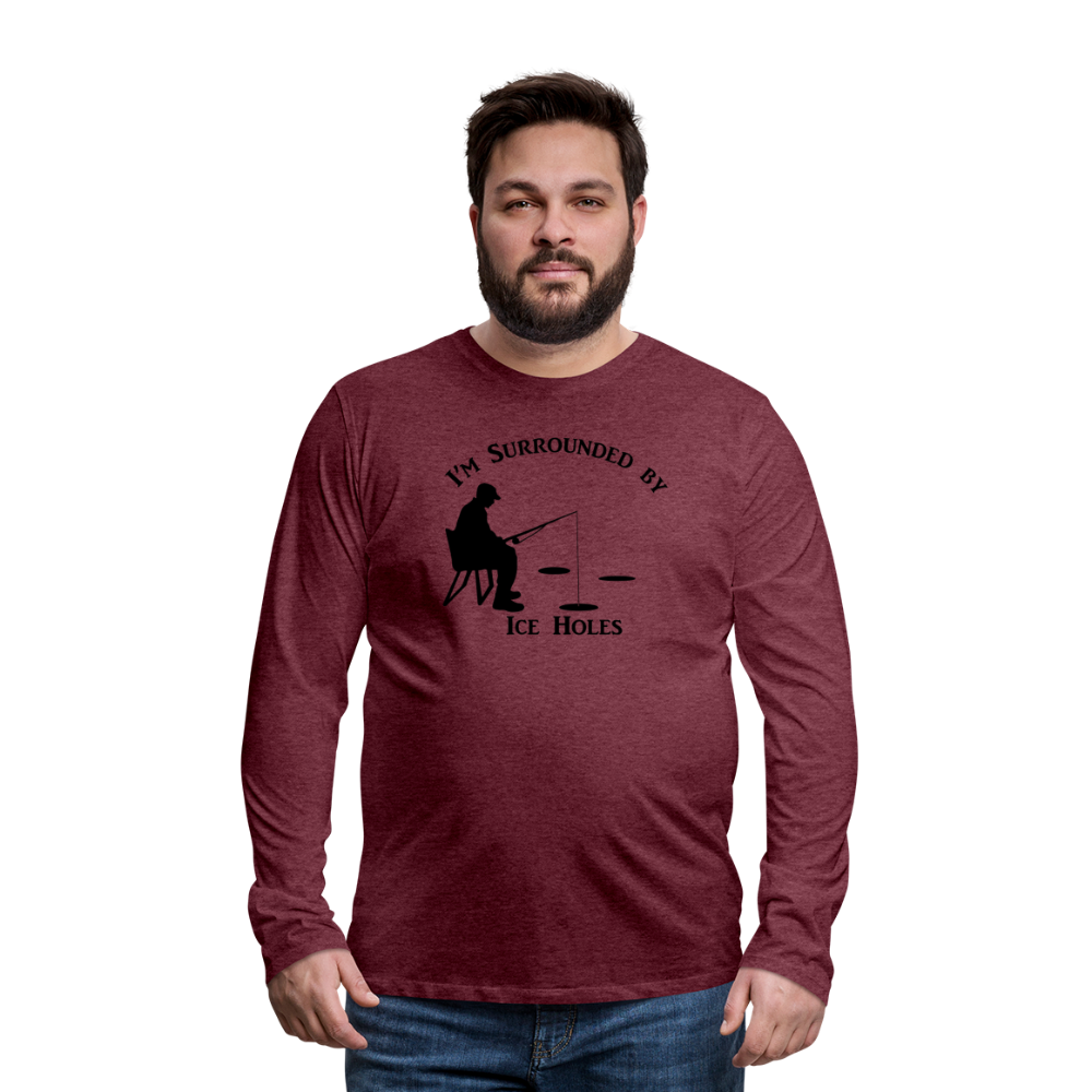 Ice Hole Premium Long Sleeve T-Shirt - heather burgundy