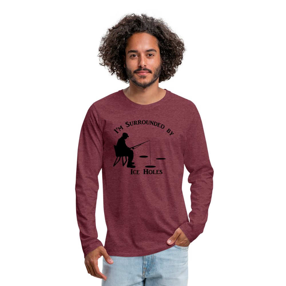 Ice Hole Premium Long Sleeve T-Shirt - heather burgundy