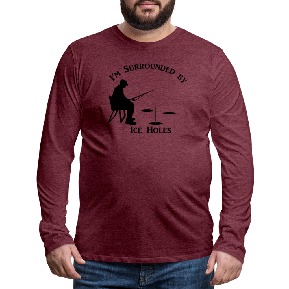 Ice Hole Premium Long Sleeve T-Shirt - heather burgundy