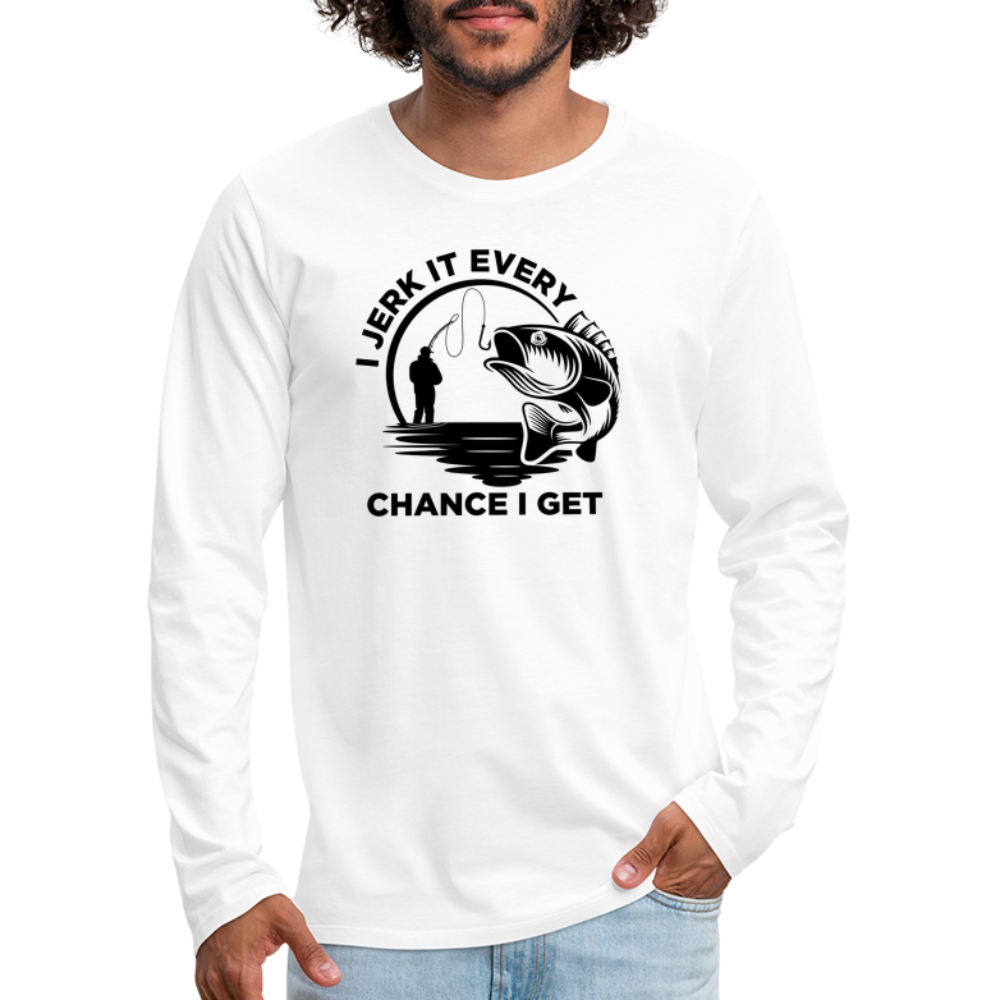 Jerk It Premium Long Sleeve T-Shirt - white