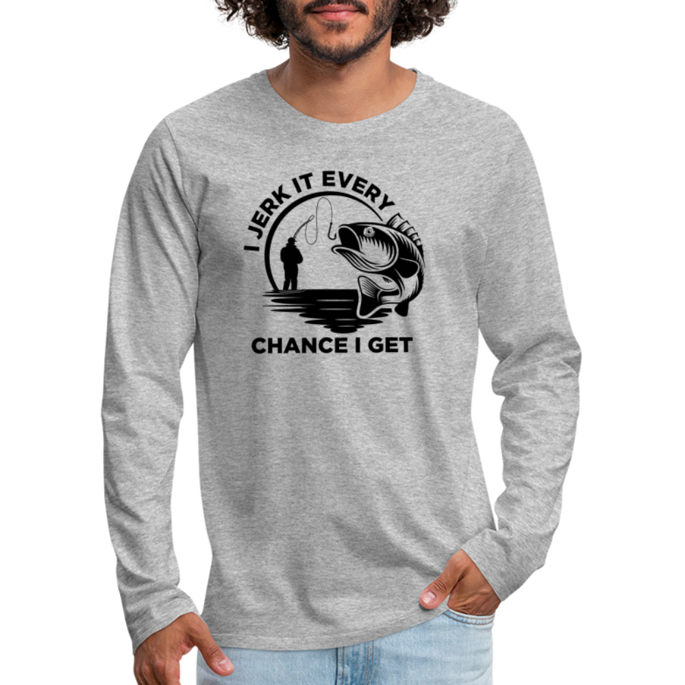 Jerk It Premium Long Sleeve T-Shirt - heather gray