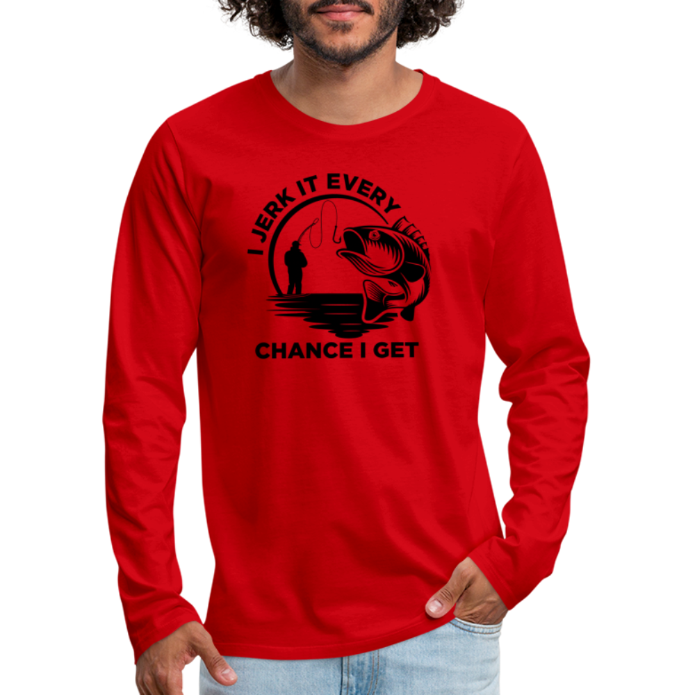 Jerk It Premium Long Sleeve T-Shirt - red