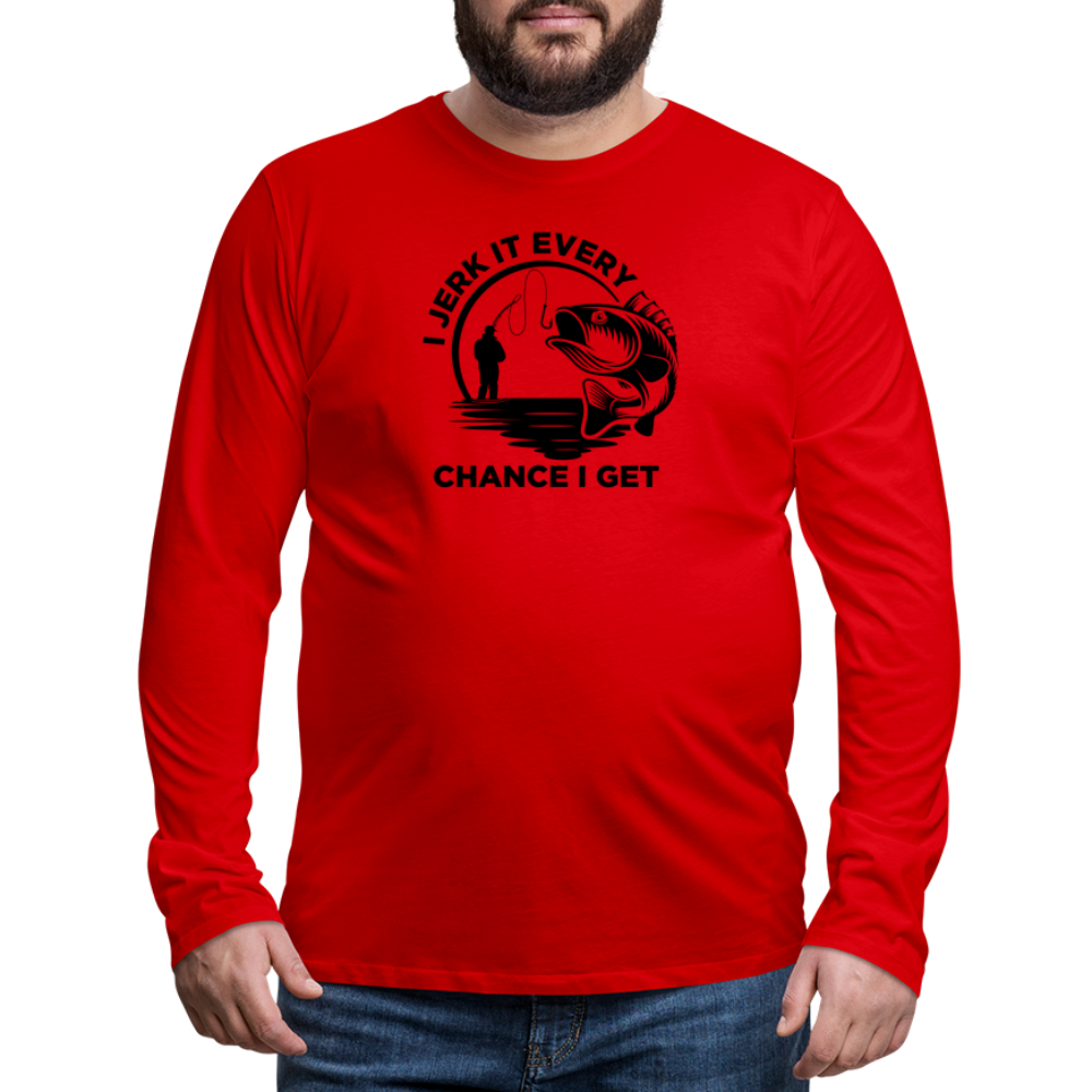 Jerk It Premium Long Sleeve T-Shirt - red