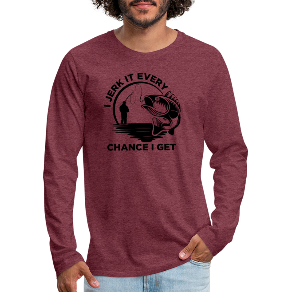 Jerk It Premium Long Sleeve T-Shirt - heather burgundy