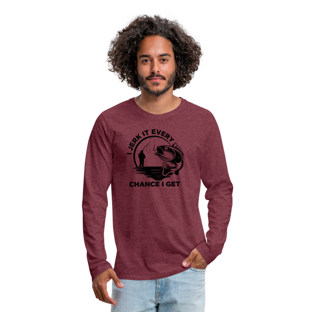 Jerk It Premium Long Sleeve T-Shirt - heather burgundy