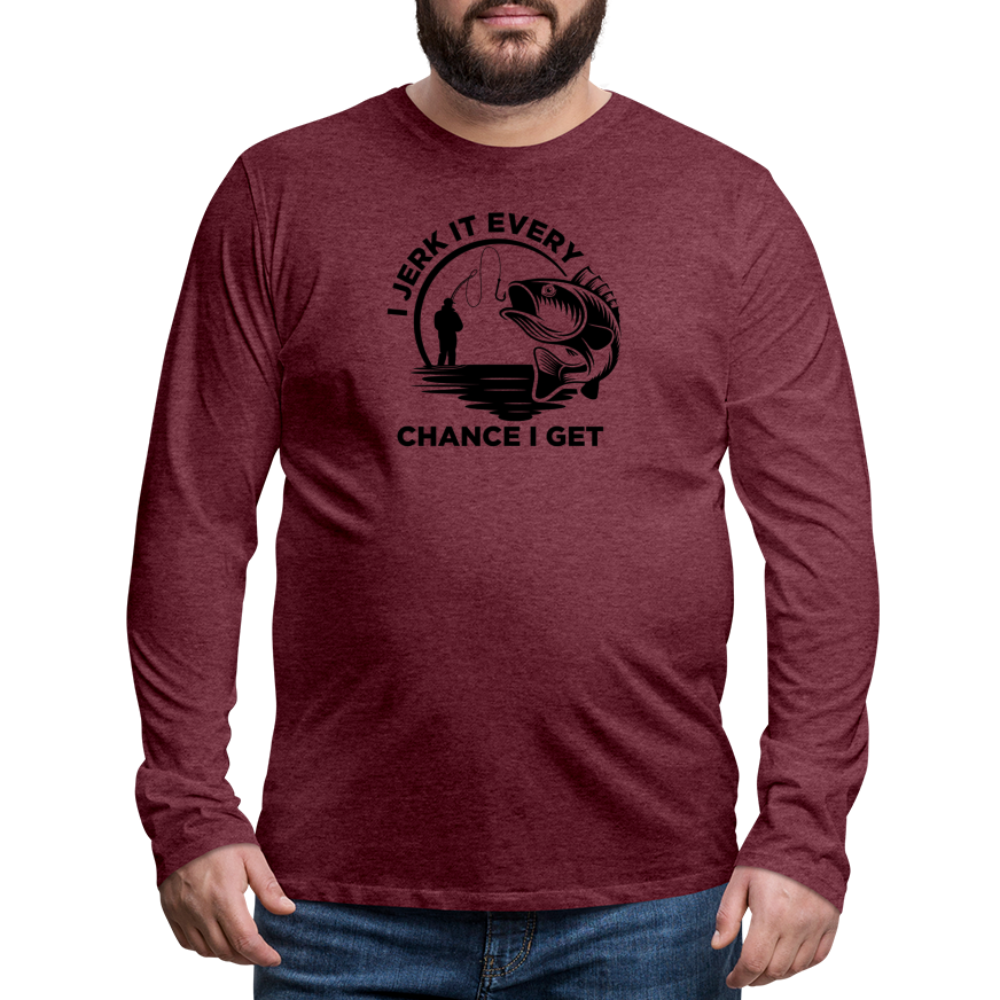 Jerk It Premium Long Sleeve T-Shirt - heather burgundy