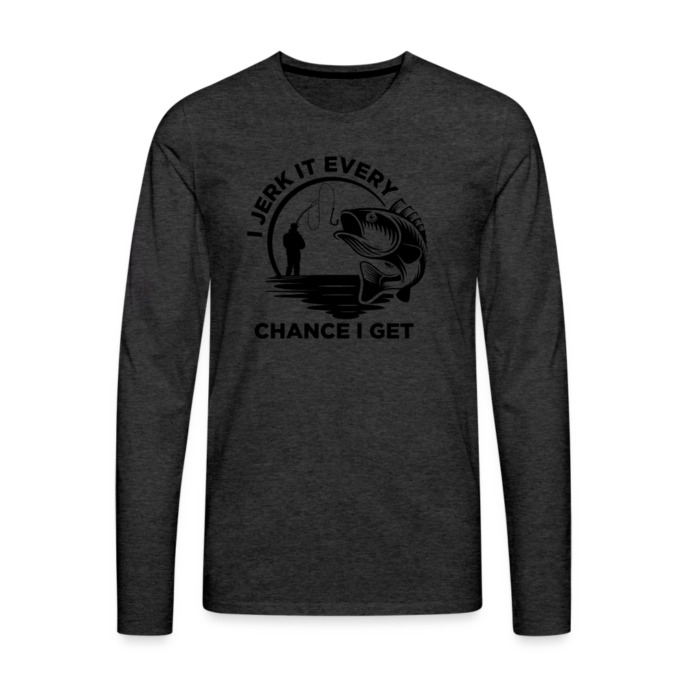 Jerk It Premium Long Sleeve T-Shirt - charcoal grey