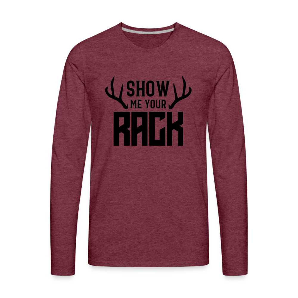 The Rack Premium Long Sleeve T-Shirt - heather burgundy