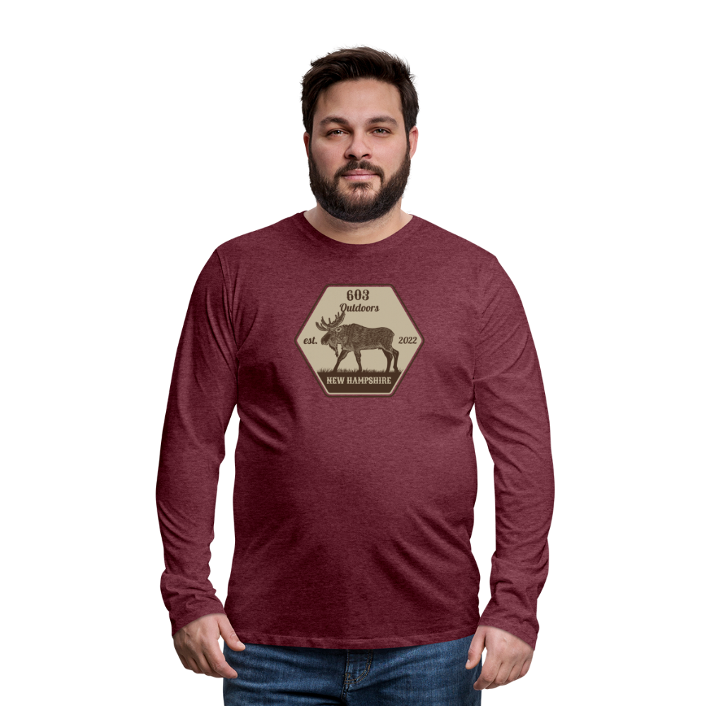 Classy Moose Premium Long Sleeve T-Shirt - heather burgundy