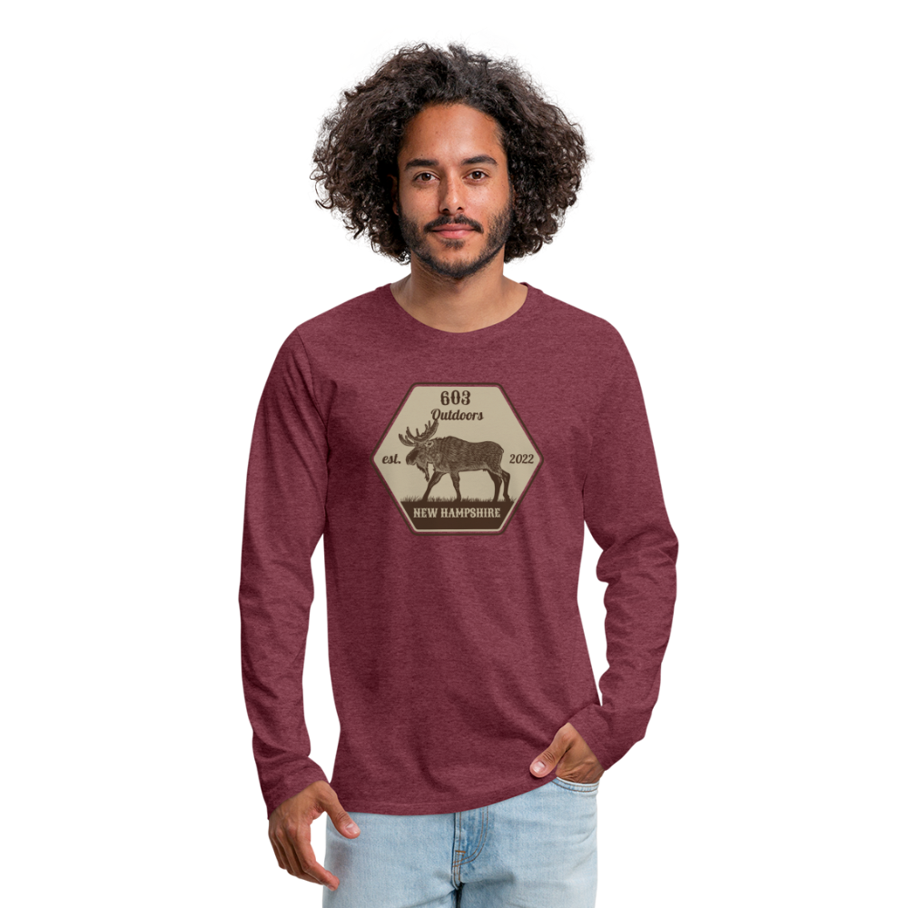 Classy Moose Premium Long Sleeve T-Shirt - heather burgundy