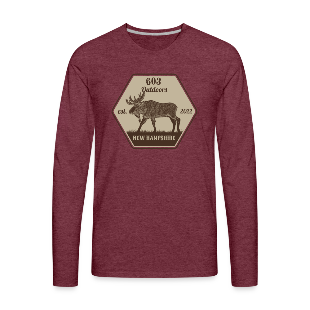 Classy Moose Premium Long Sleeve T-Shirt - heather burgundy