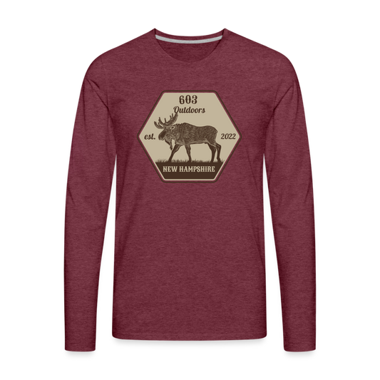 Classy Moose Premium Long Sleeve T-Shirt - heather burgundy
