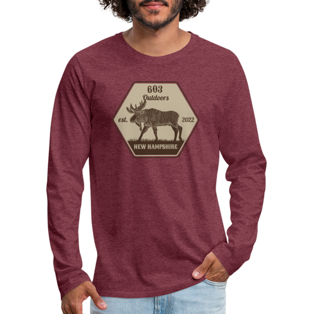 Classy Moose Premium Long Sleeve T-Shirt - heather burgundy