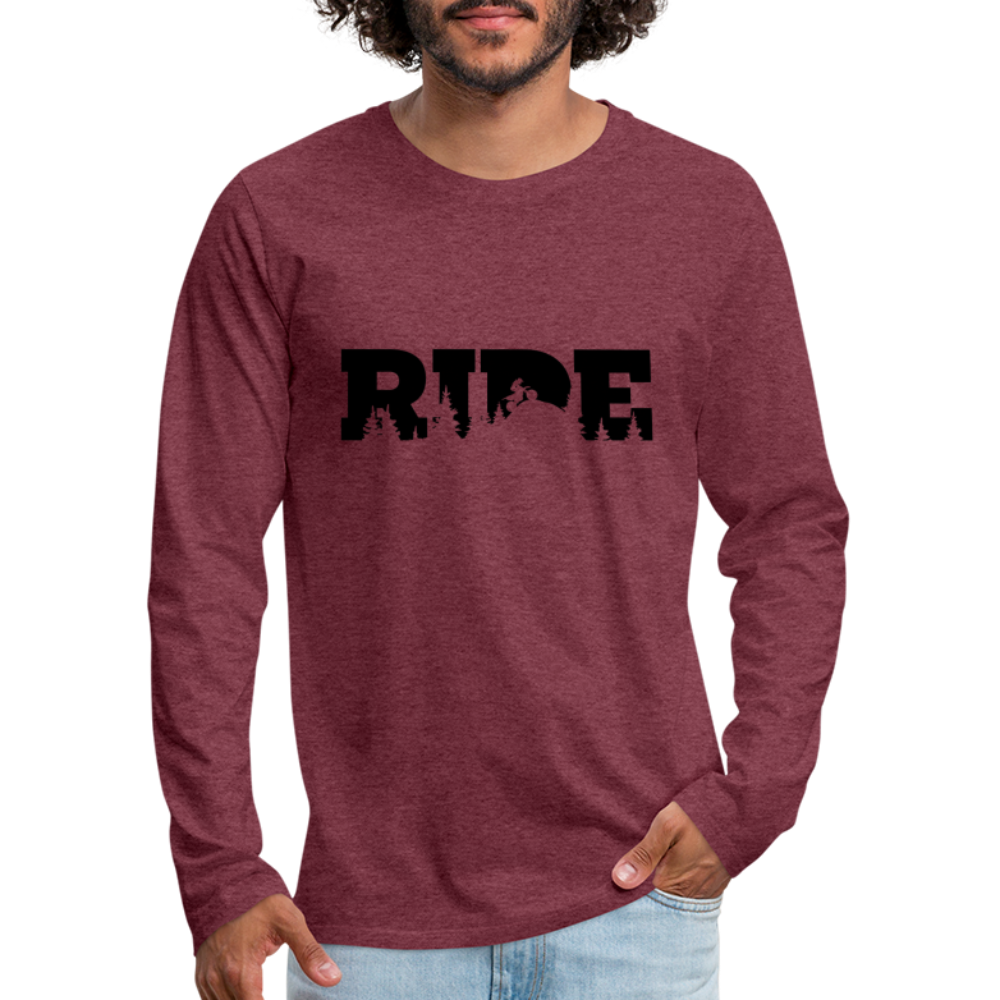 Ride Dirtbikes Premium Long Sleeve T-Shirt - heather burgundy