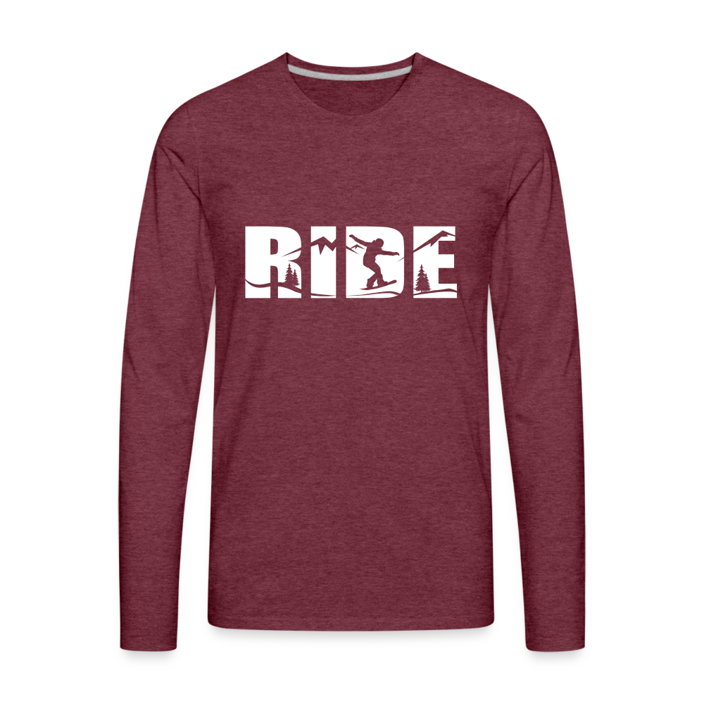 Snowboard Premium Long Sleeve T-Shirt - heather burgundy