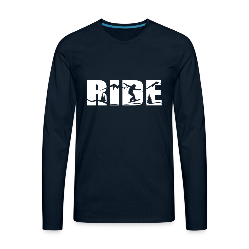 Snowboard Premium Long Sleeve T-Shirt - deep navy