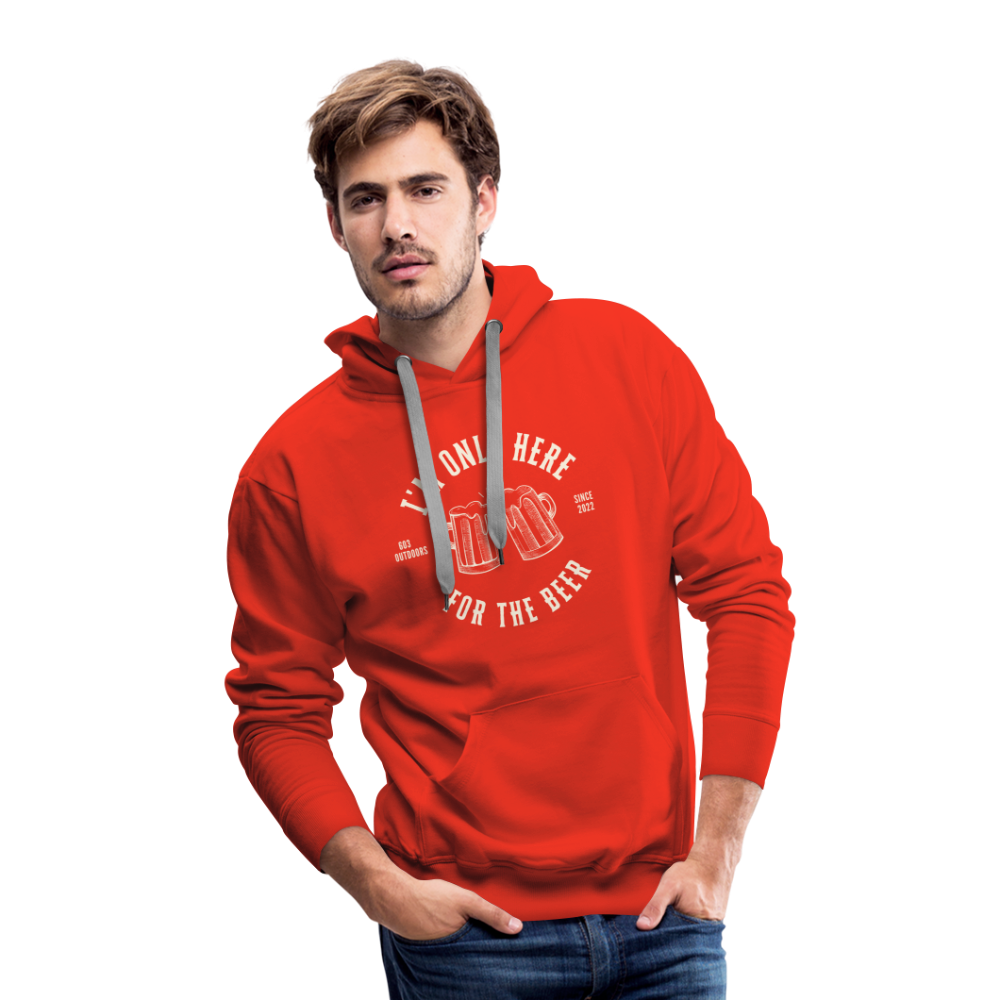 I'M ONLY HERE FOR THE BEER Premium Hoodie - red