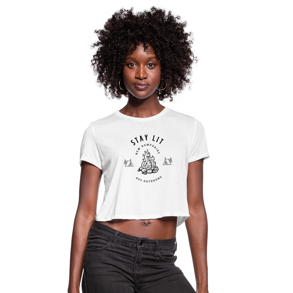 Women's Stay Lit Cropped T-Shirt - white