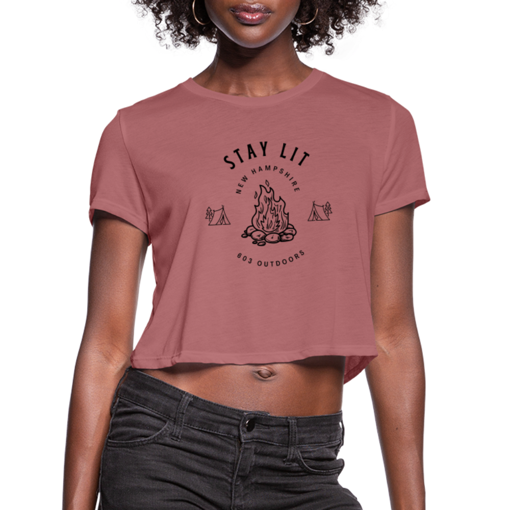 Women's Stay Lit Cropped T-Shirt - mauve