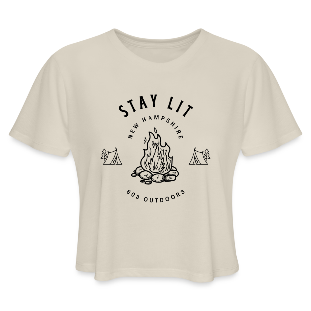 Women's Stay Lit Cropped T-Shirt - dust