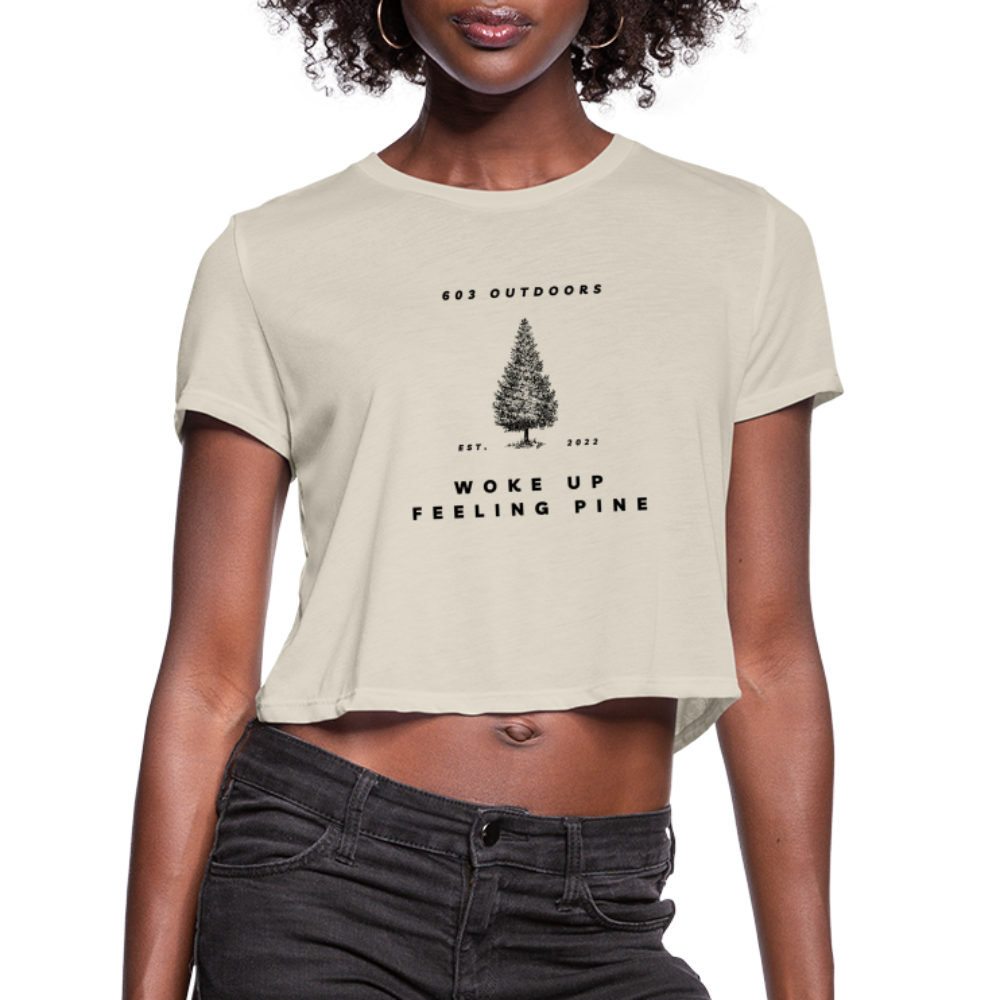 Women's Woke up Pine Cropped T-Shirt - dust