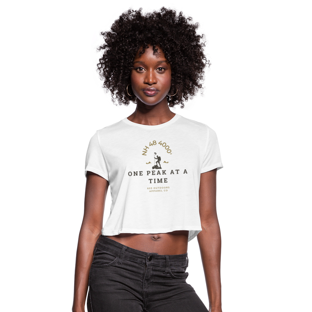 Women's One Peak at a Time Cropped T-Shirt - white