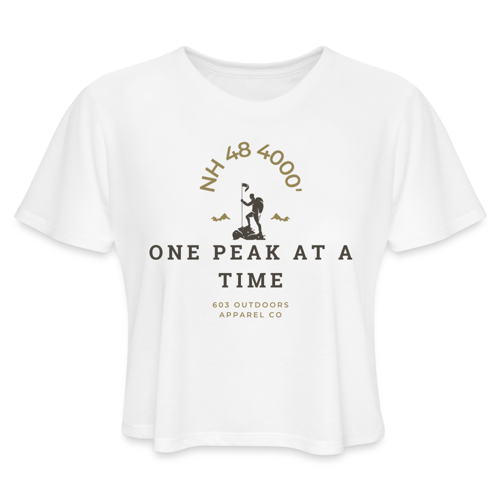 Women's One Peak at a Time Cropped T-Shirt - white