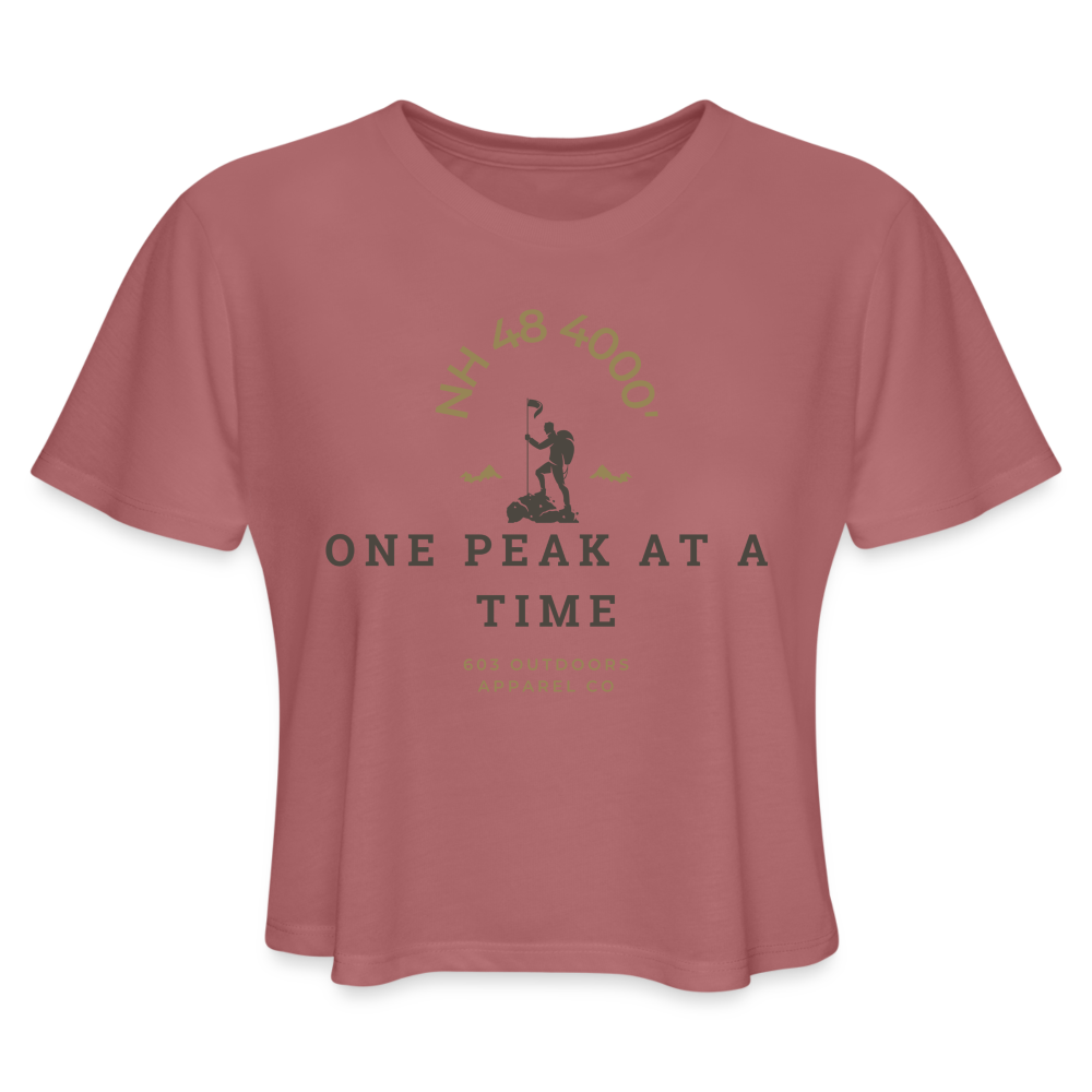Women's One Peak at a Time Cropped T-Shirt - mauve