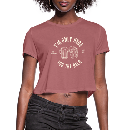 Women's Here for the Beer Cropped T-Shirt - mauve