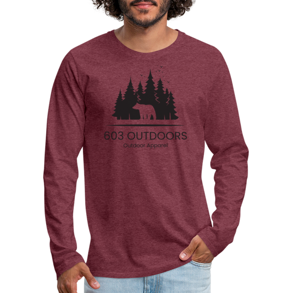 The Bear Premium Long Sleeve T-Shirt - heather burgundy
