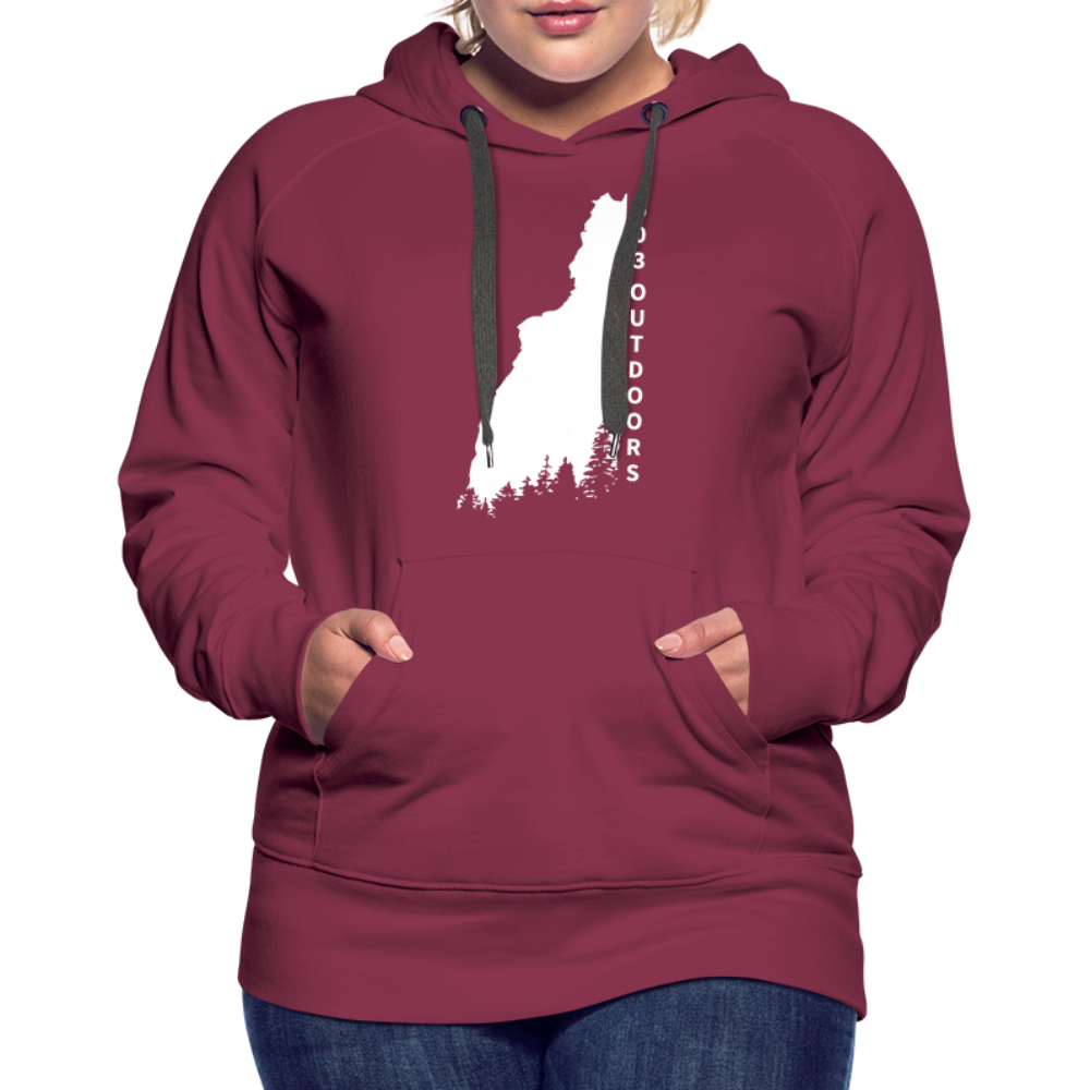 New Hampshire Premium Hoodie w/ White Logo - burgundy