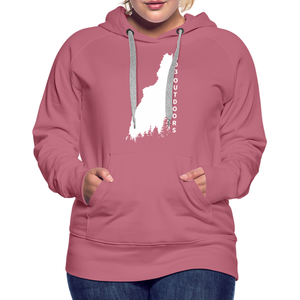 New Hampshire Premium Hoodie w/ White Logo - mauve